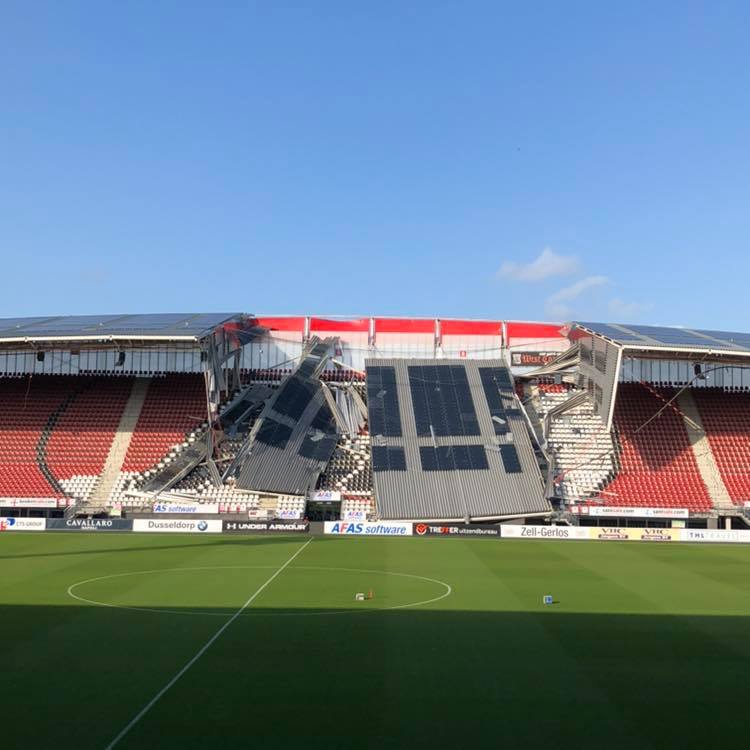 Olanda, cede tetto dell’Afas Stadion (Az Alkmaar): nessun ferito