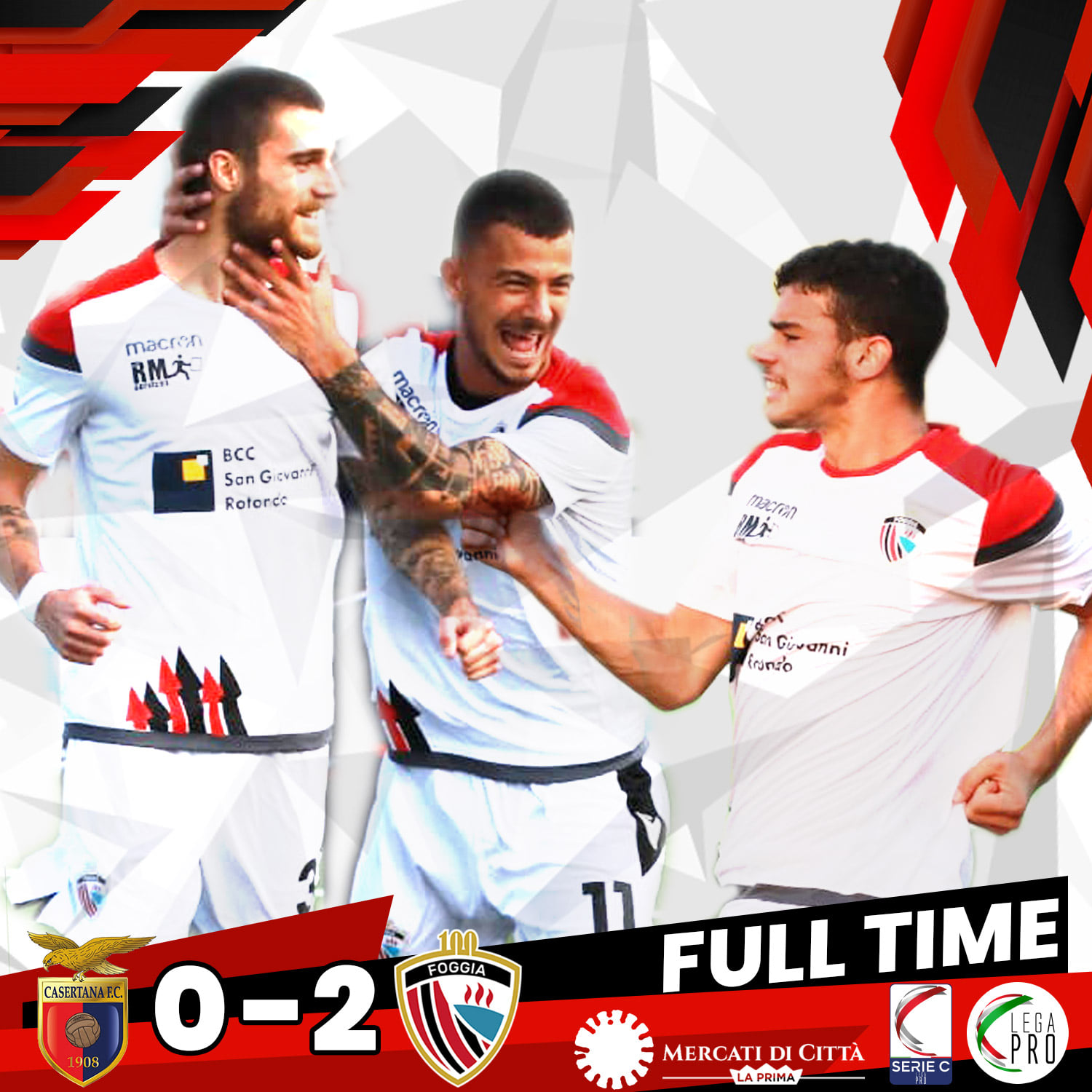 Casertana-Foggia 0-2