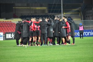 I calciatori del Foggia dopo il pareggio