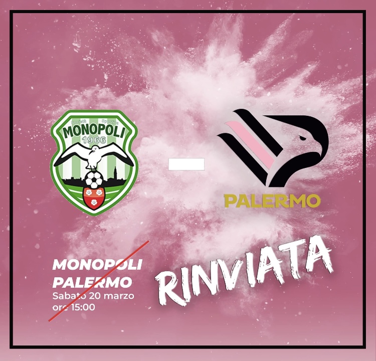 Monopoli-Palermo rinviata per Covid: focolaio in evoluzione nel club pugliese
