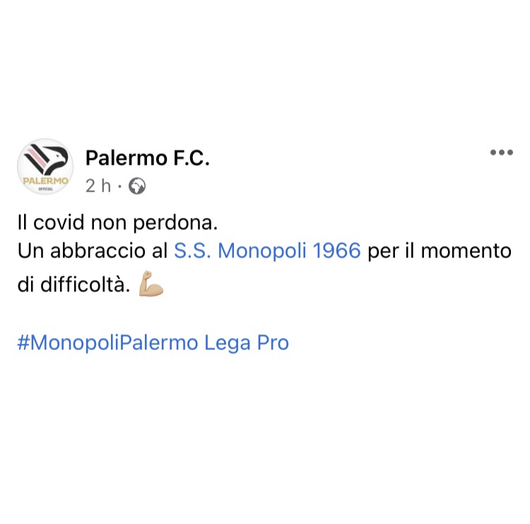 Serie C, da Palermo solidarietà al Monopoli