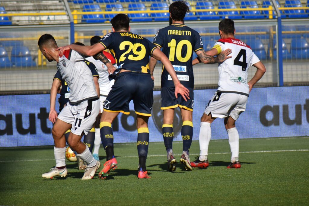 Uno scatto di Juve Stabia-Foggia 3-0 (Marotta con il numero 10)