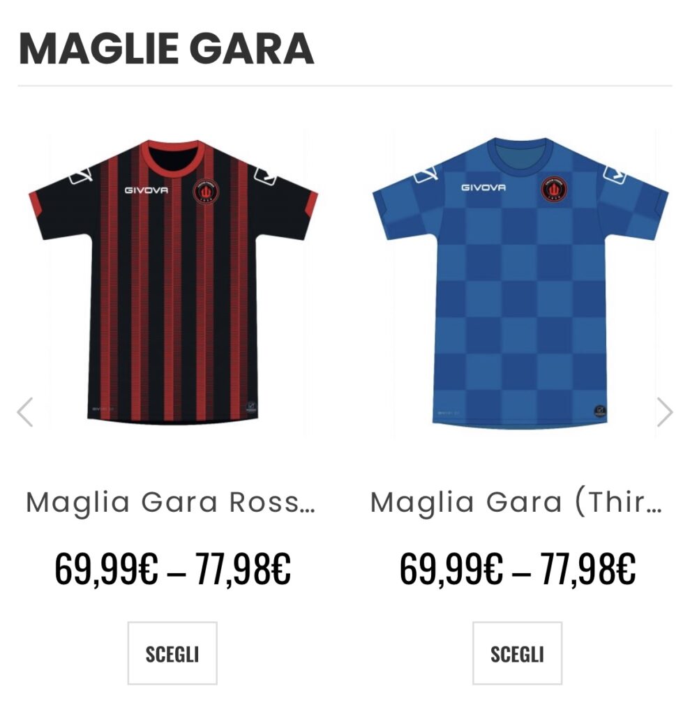 Prezzi maglie Foggia