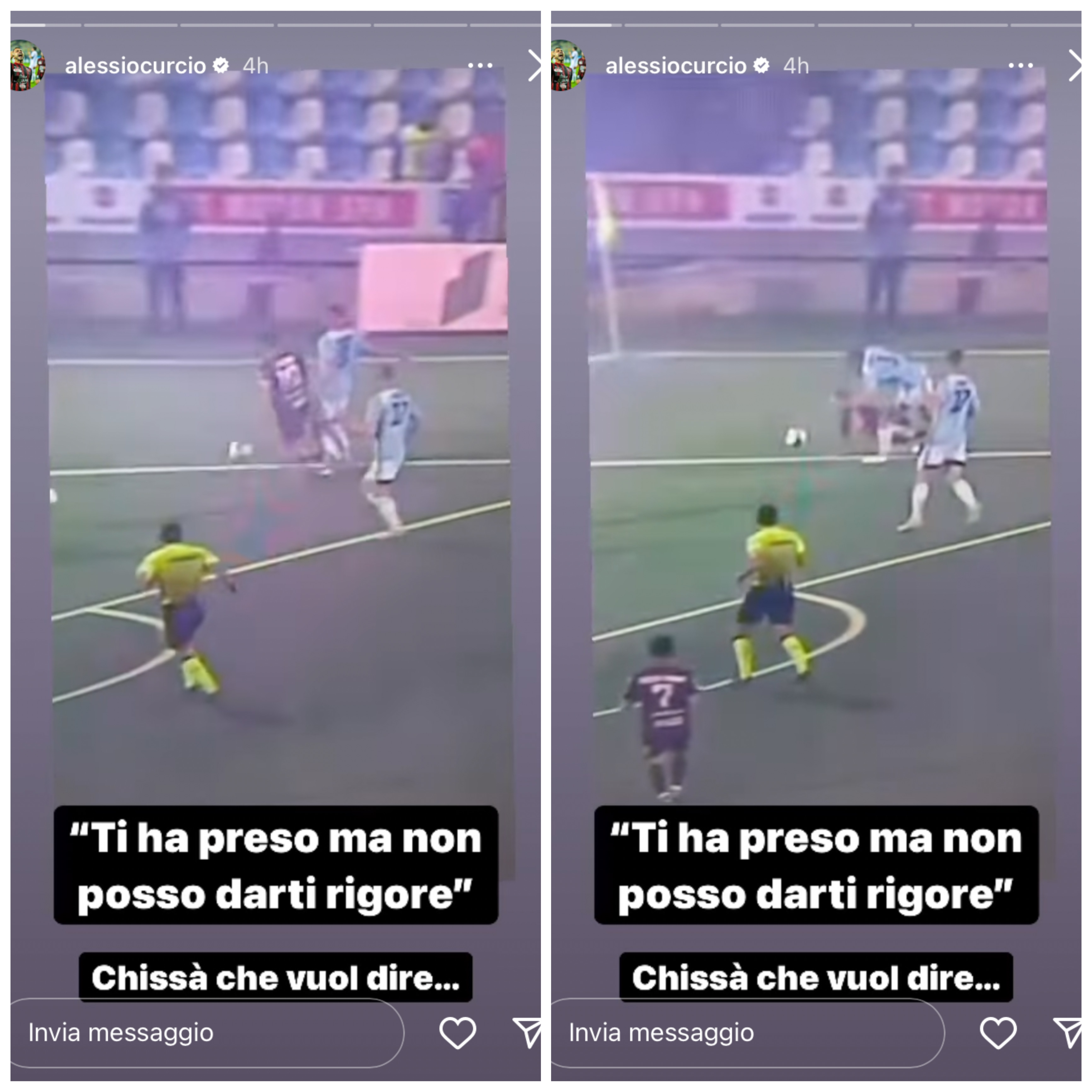 Le storie Instagram diAlessio Curcio Entella-Foggia