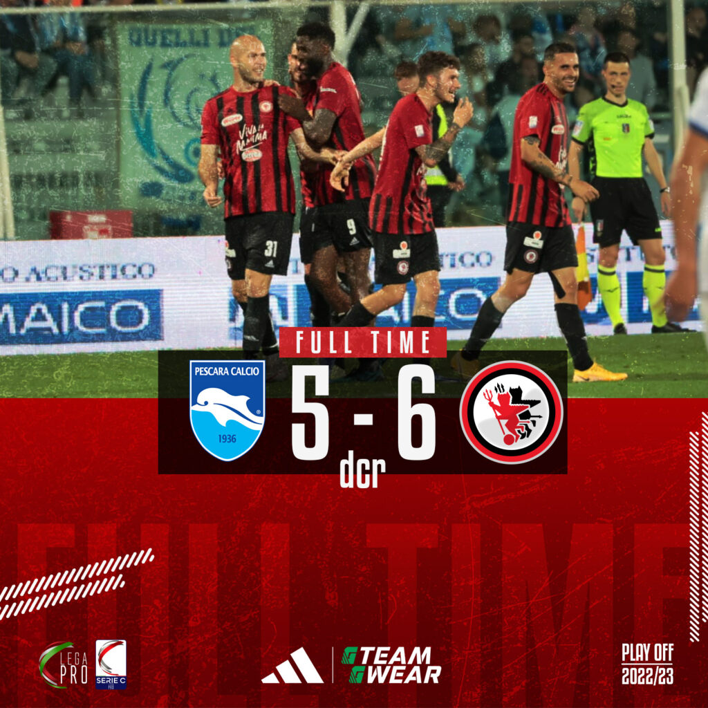 Pescara-Foggia 5-6 dopo i calci di rigore