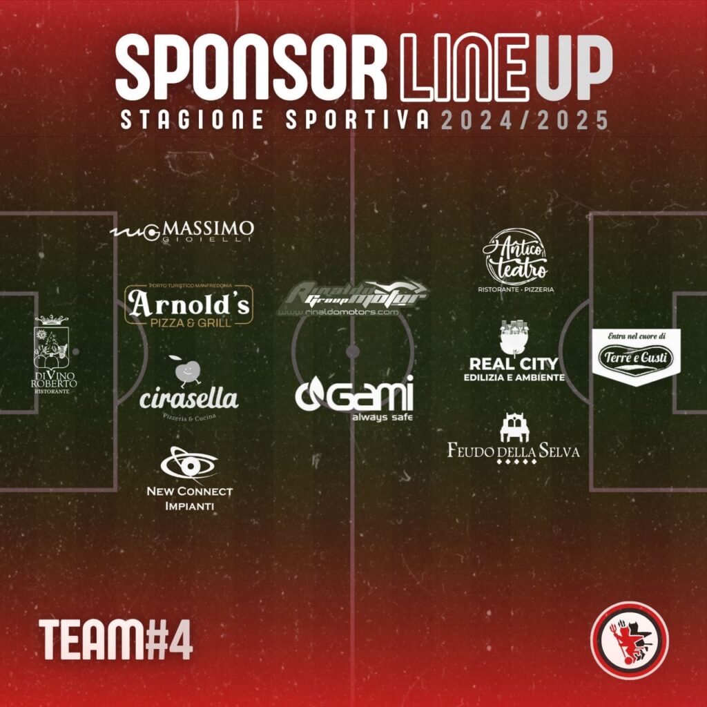 Team 4 Foggia sponsor partner 2024/25