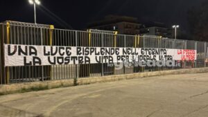 Striscione Foggia Samuel Michele Gaetano