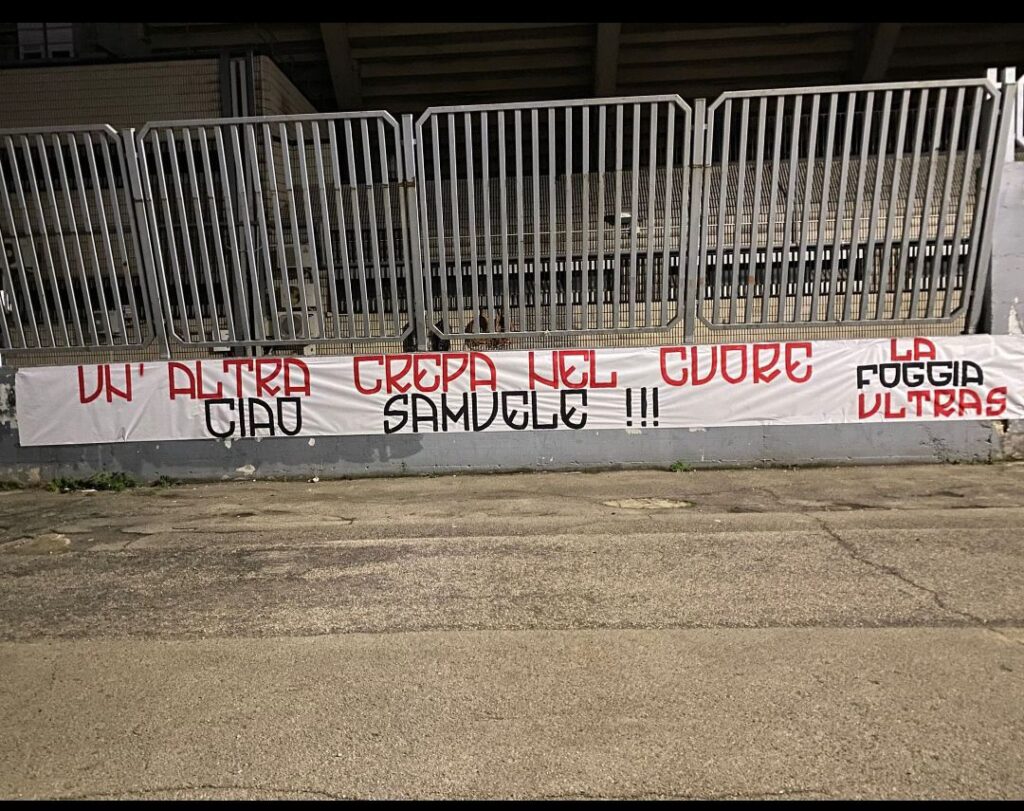 Striscione Foggia Ultras Samuele